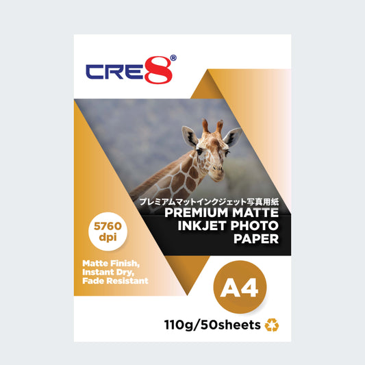 CRE8 | Premium Inkjet Matte Photo Paper A4 110g / 50 sheets