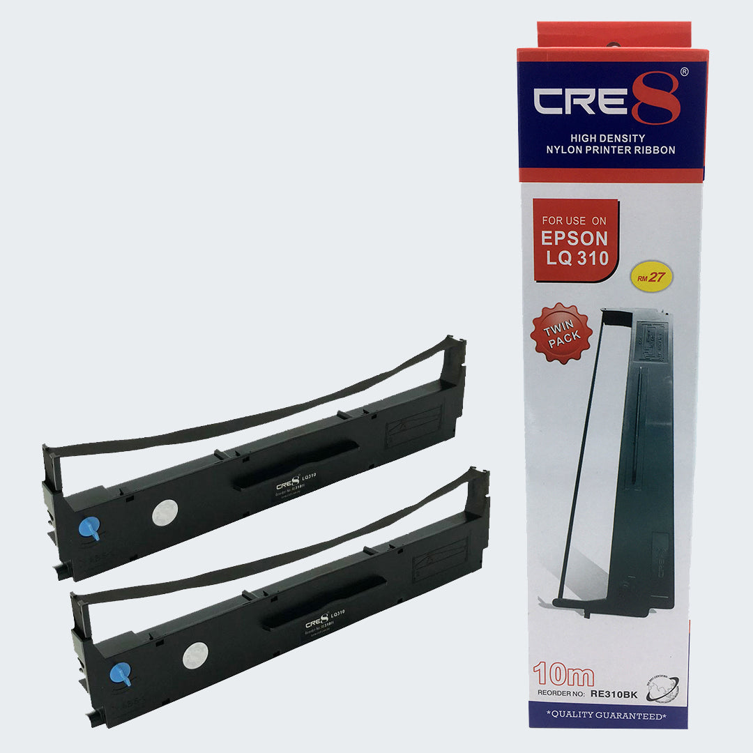 CRE8 | Compatible Epson LQ 310 Twin Pack Printer Ribbon (RE310BK)