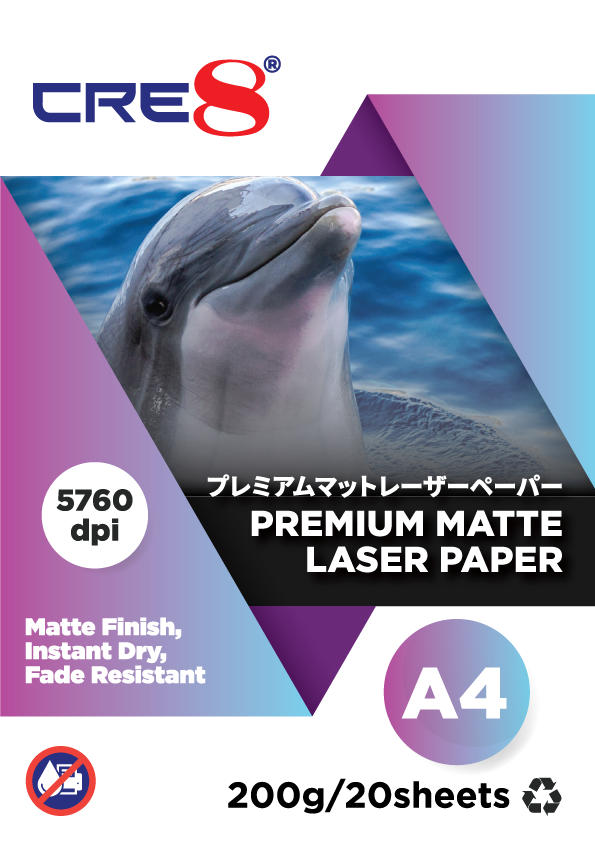 CRE8 | Premium Matte Laser Photo Paper A4 200g / 20 sheets