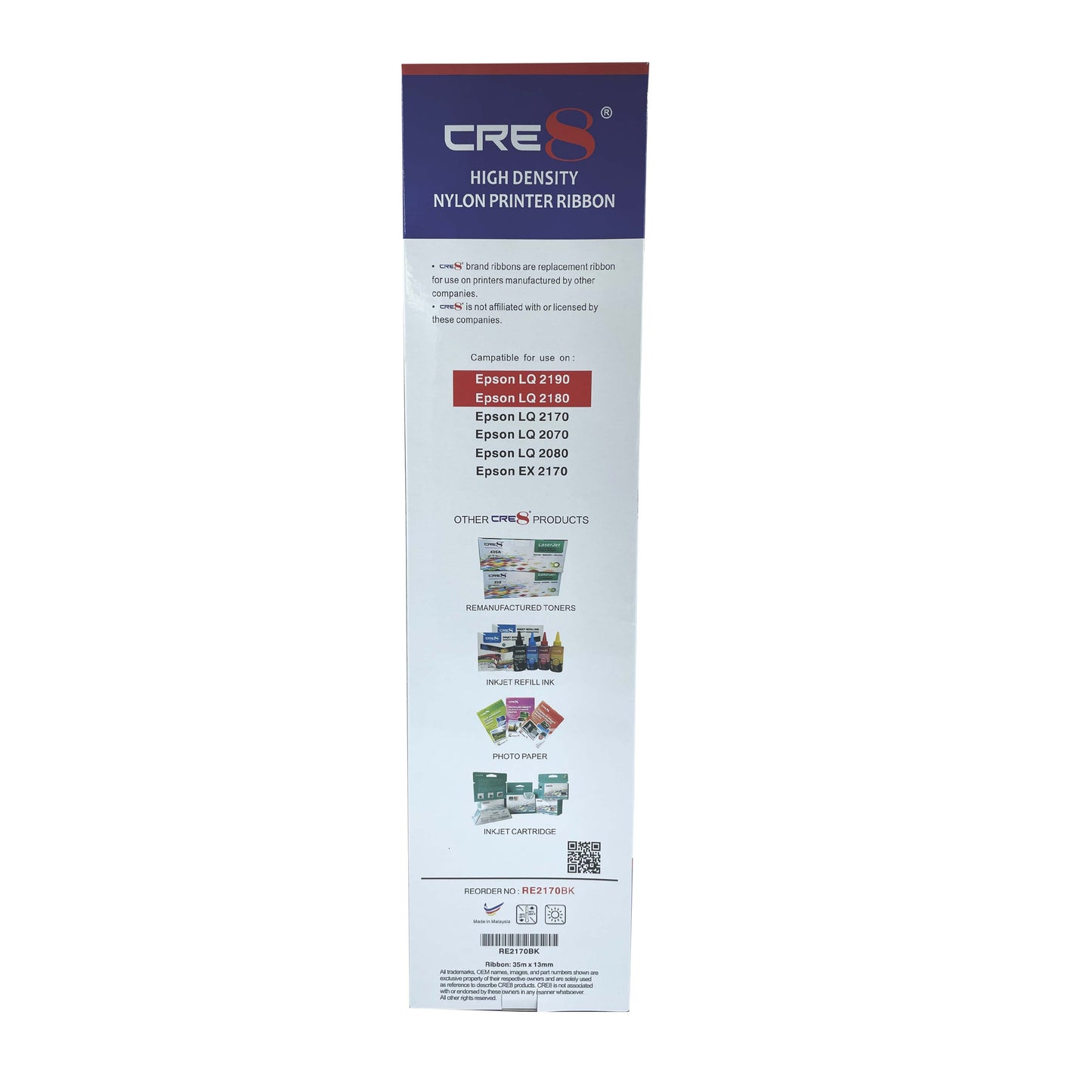 CRE8 | Compatible Epson LQ 2170 Printer Ribbon (RE2170BK)