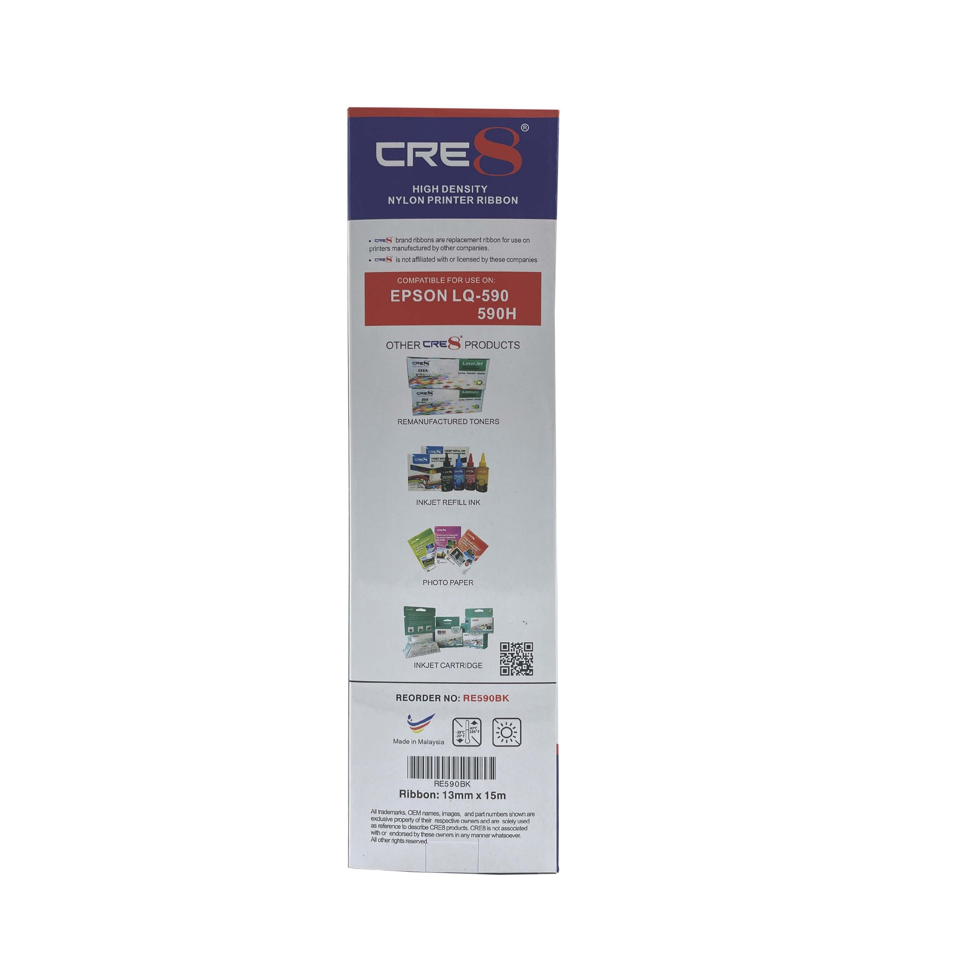 CRE8 | Compatible Epson LQ 590 Printer Ribbon (RE590BK)