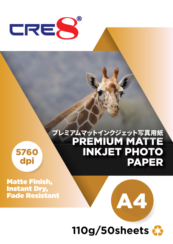 CRE8 | Premium Inkjet Matte Photo Paper A4 110g / 50 sheets